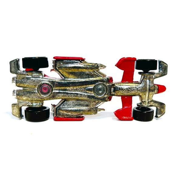 Vintage 2000 Hot Wheels Die Cast Race Cars Greased Lightnin Jet Threat Blue Red - Picture 14 of 16